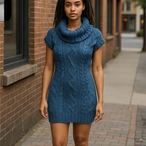 Mudd Blue Cowl Neck Knit Sweater Vest